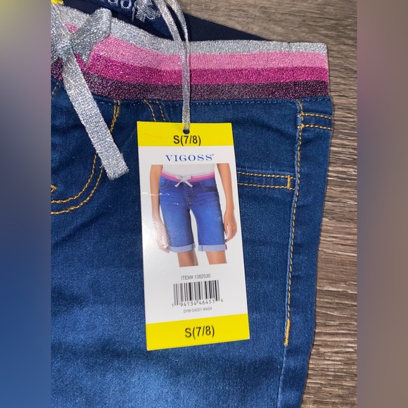 Girls Vigoss Super Stretch Bermuda Shorts Knit Waistband Blue (2JEANSFOR 1 Deal) - Picture 9 of 17